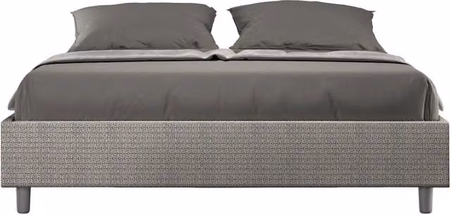 Letto Sommier Matrimoniale Ityhome con Contenitore e Base Lift Up in Tessuto Grigio L/P/H: 160 x 200 x 39 cm – 1