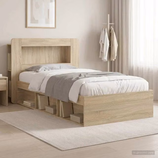 Letto con contenitore con cassetti vidaXL in Rovere Sonoma, L: 190 cm, P: 75 cm