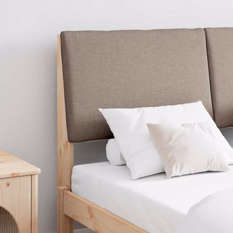 Testiera imbottita Talpa vidaXL in pino massello beige, Larghezza: 160 cm