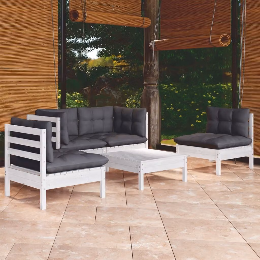 Maison Exclusive - Set Salotto da Giardino 5pz con Cuscini Legno Massello di Pino