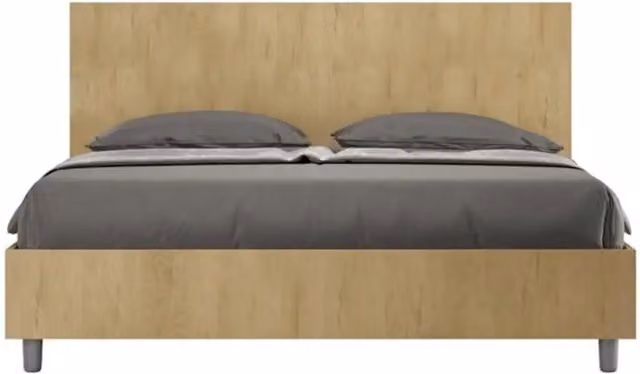 Letto matrimoniale New Egos senza rete in finitura quercia L 160 x P 200 cm