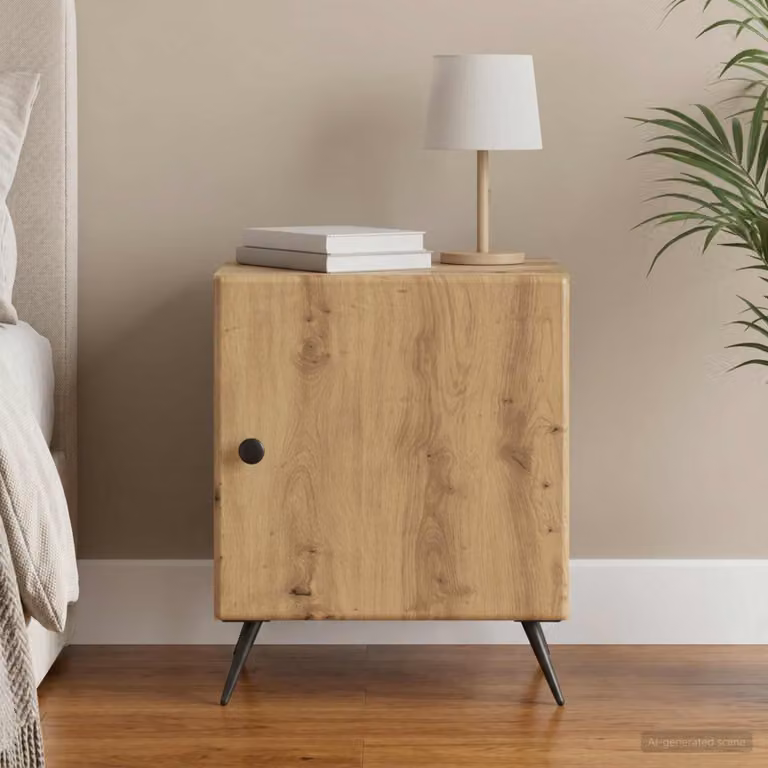 Armadio da Notte vidaXL in Rovere Artigianale Marrone L: 43 cm, P: 34,5 cm, H: 50 cm