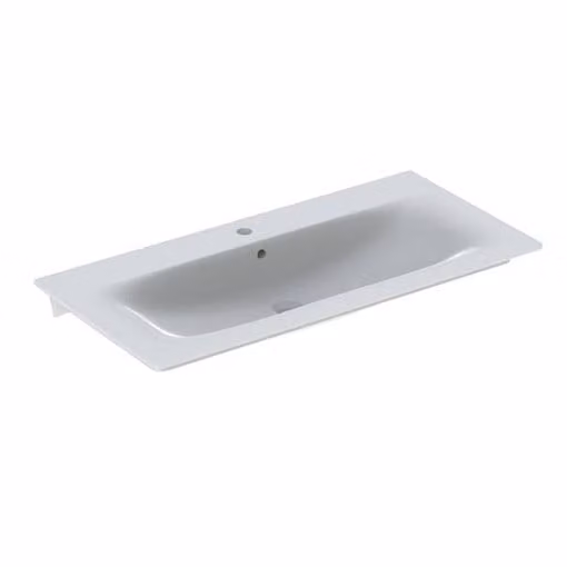 Lavabo per mobili Geberit RENOVA PLAN con foro per rubinetto, con sfioratore 1000 x 480 mm bianco 122200600
