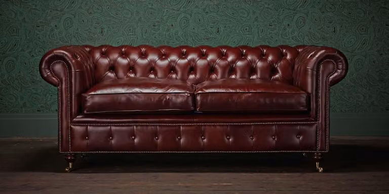Chesterfield Design Luxus Polster Sofa Couch Sitz Garnitur Leder #Z5