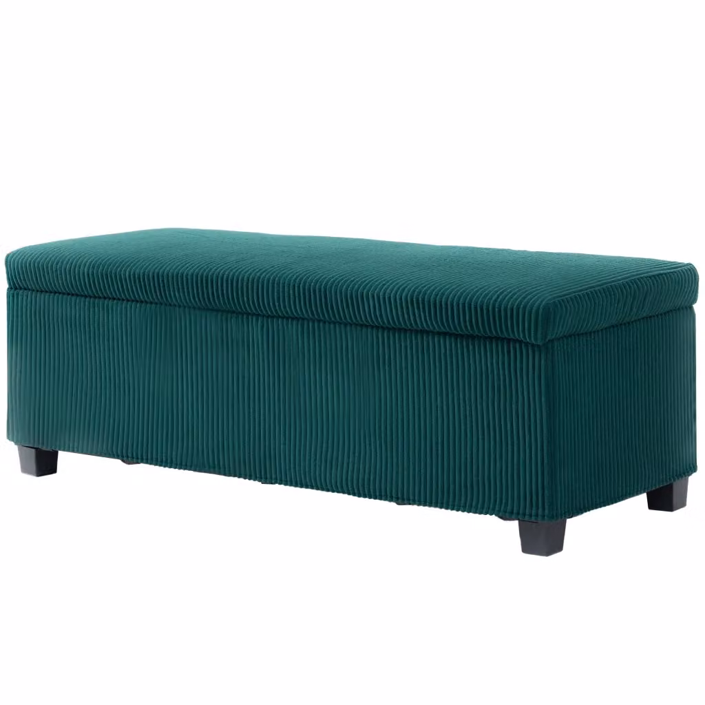 Panca contenitore in velluto verde XYLO L: 112 cm, P: 42 cm, H: 40 cm – 2