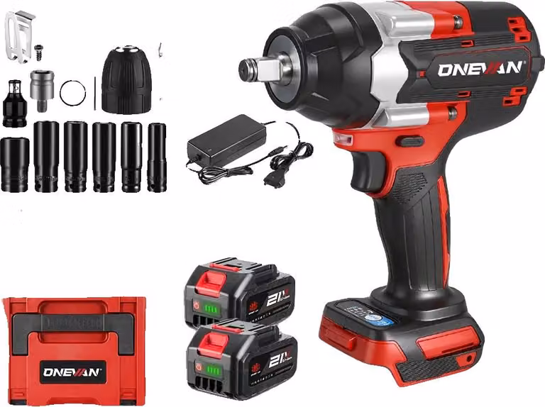 Chiave elettrica, motore senza spazzole, coppia elevata, set di 2 batterie da 14 pezzi