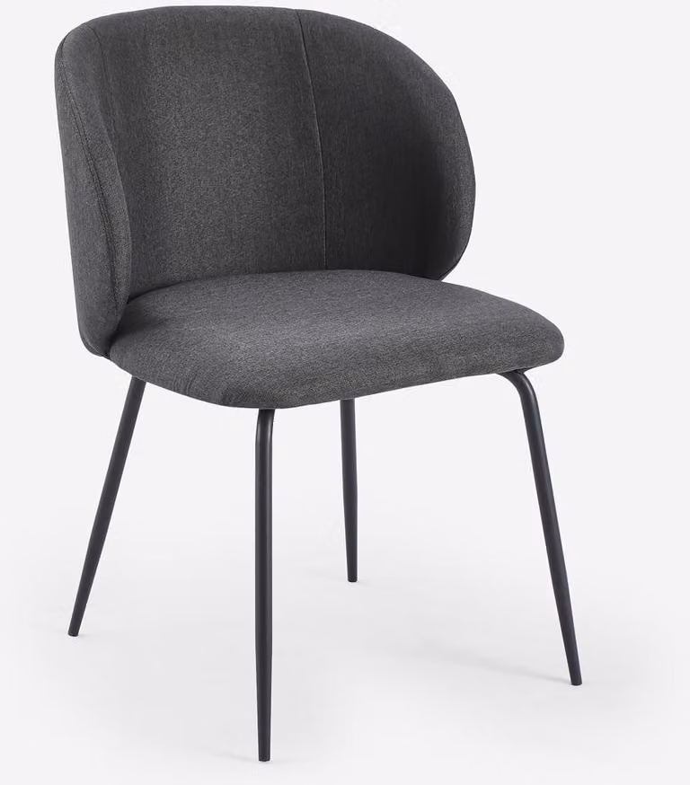 Elegante sedia imbottita in tessuto per cucina e sala da pranzo Kasva - Grigio scuro