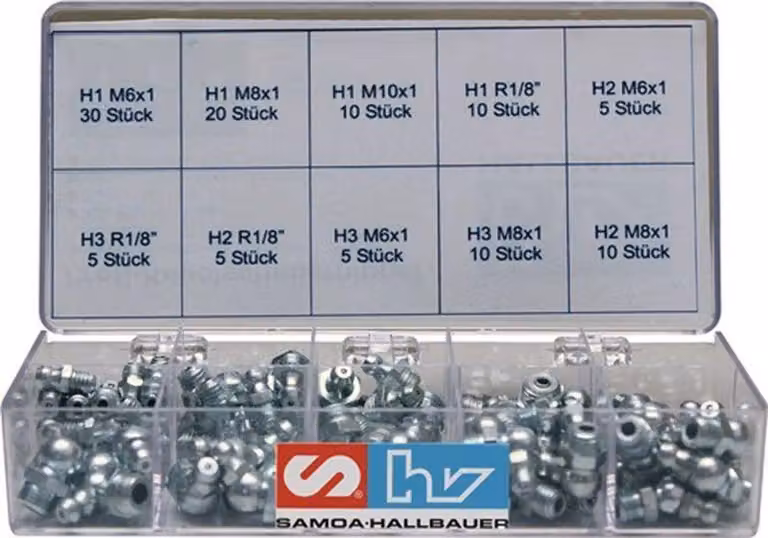 Assortimento di ingrassatori 110 pz.SAMOA HALLBAUER