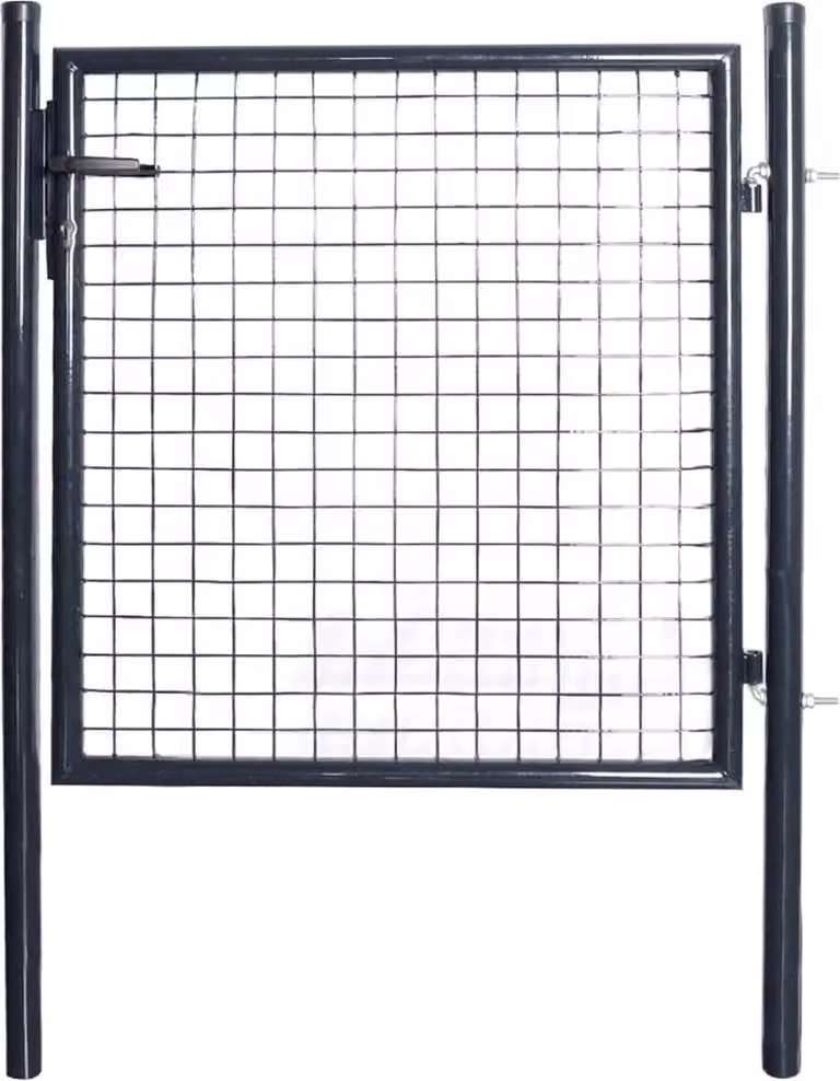 Maison Exclusive - Cancello da giardino in maglia metallica, acciaio zincato, 100 x 100 cm, grigio