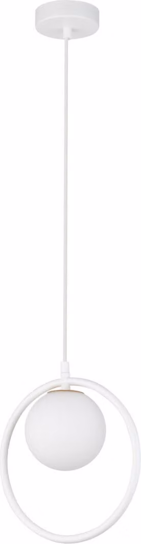 Lampada a sospensione decorativa bianca moderna sfera di vetro con bordo interno Aqua 1xG9 12W Sigma Lighting