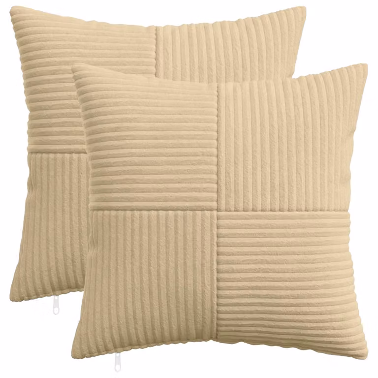 Set di 2 federe vidaXL ALMELO in velluto a coste, Grigio Verde, 35 x 35 cm