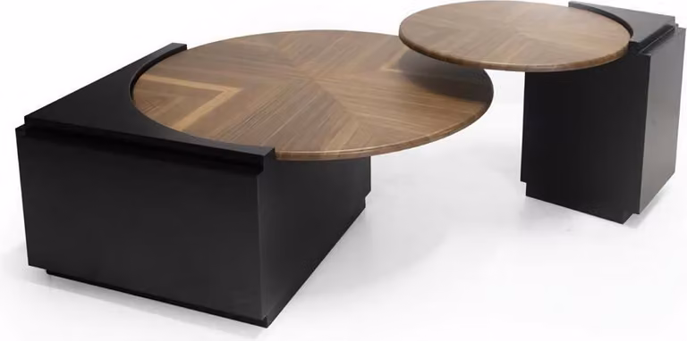 Moderner Couchtisch 2x schwarze Luxusmöbel stilvoll fürs Wohnzimmer neues Design