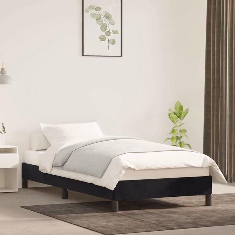 vidaXL Giroletto in Velluto Nero L: 200 cm, P: 80 cm, H: 25 cm