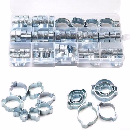 Set di 80 fascette a morsetto in acciaio inossidabile - Resistenti alla corrosione - Guarnizione a 360° - Fascette a doppia ganascia - Materiali di alta qualità