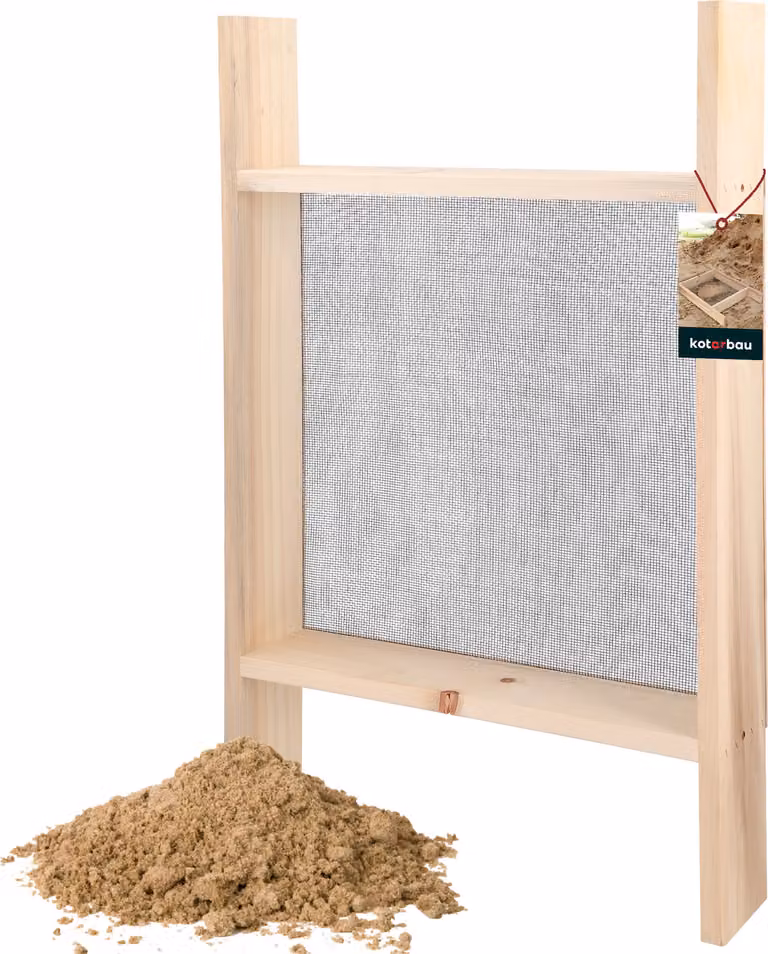KOTARBAU® accio da Giardino accio Sabbia 2x2mm Acciaio e Legno 80x50cm per Terra e Compost Robusto e Resistente