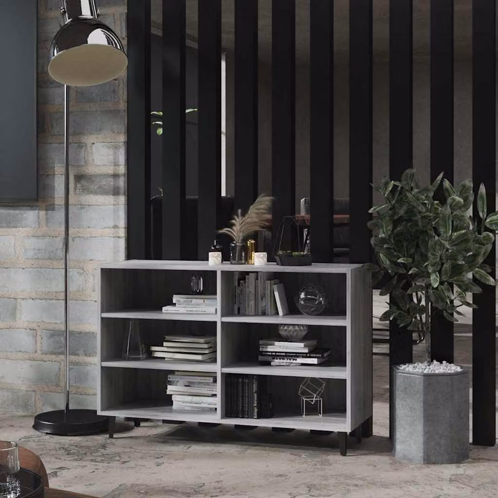 Credenza vidaXL in stile industrial Grigio Sonoma, L: 103,5 cm, P: 35 cm, H: 70 cm