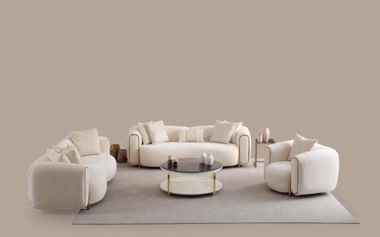 Sofagarnitur 3+3+1 Sitzer Set Design Sofa Polster Couchen Couch Modern Luxus
