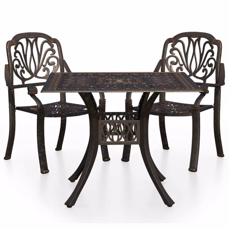 Set da Bistrot 3 pz in Alluminio Pressofuso Bronzo