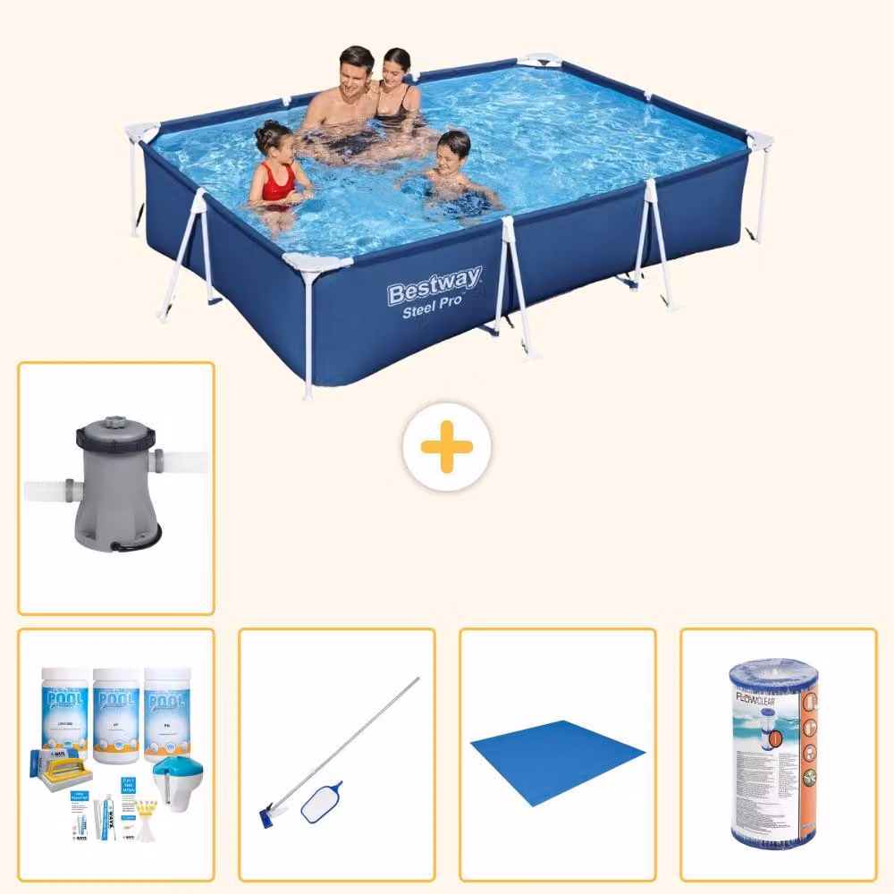 Bestway Steel Pro, piscina rettangolare - 300x201x66 cm - 6 pezzi - Modello S22080