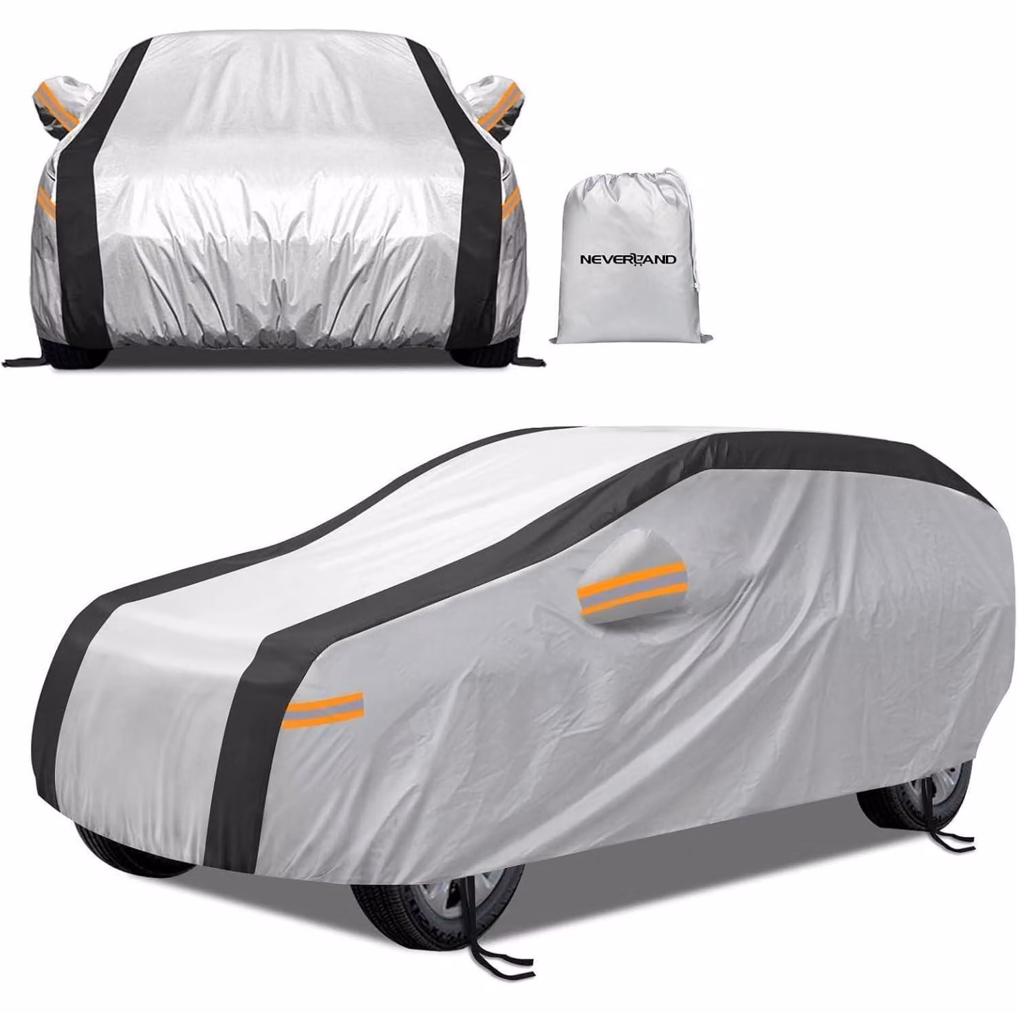 Copertura per auto SUV, tessuto Oxford 210D, dimensioni 485x190x180 cm, colore argento e nero, impermeabile