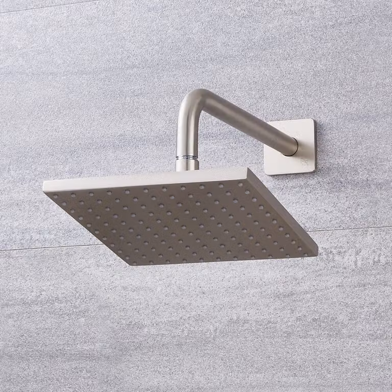 Soffione Doccia Quadrato Nichel Spazzolato da Parete - 200 x 200mm - Harting