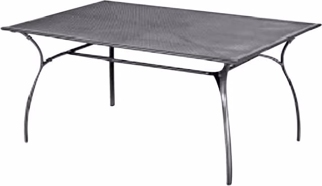 Tavolo Rettangolare da Giardino 160x100 cm in Ferro Vorghini Ameno Antracite