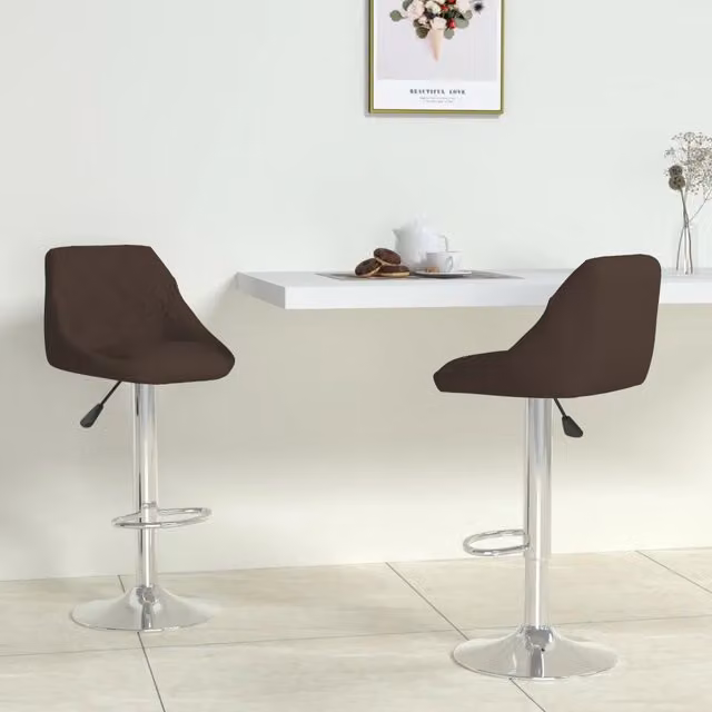 Set di 2 sgabelli da bar vidaXL in similpelle marrone con base girevole a 360 gradi e design moderno