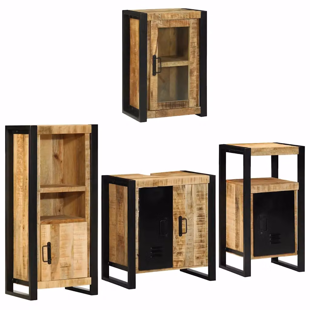 vidaXL Set di mobili per il bagno 4 pz Marrone 55 x 35 x 60 cm