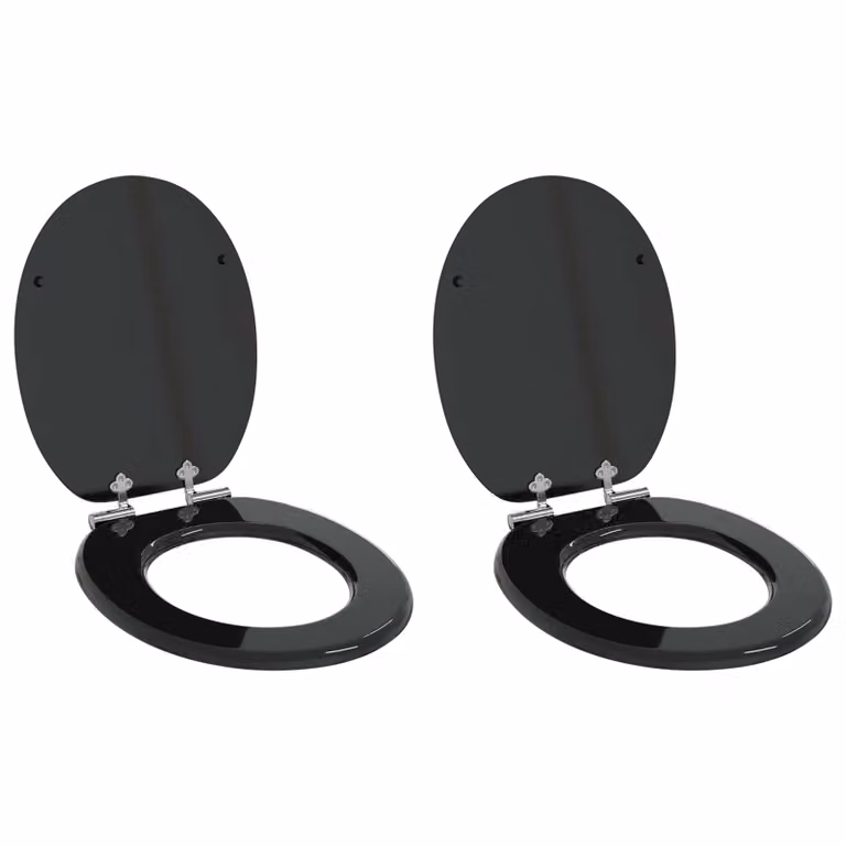 Sedile per WC vidaXL in legno ingegnerizzato, colore nero, 44 x 38 cm