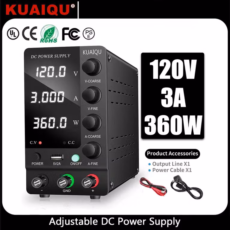 Alimentatore da banco DC Labornetzgerät - SPS-C1203, 120V, 3A. Alimentatore da tavolo con tensione e corrente regolabili, uscita singola, ingresso 220V, 50/60Hz