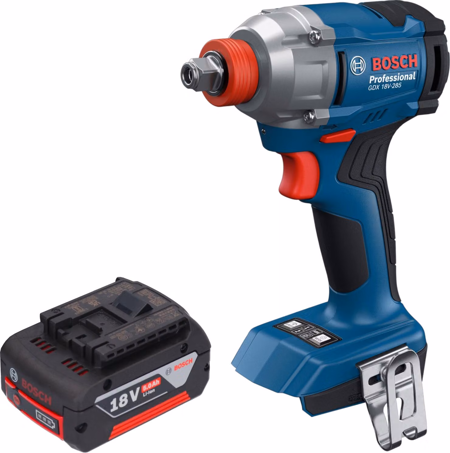 Avvitatore a impatto a batteria Bosch GDX 18V-285 Professional 18 V 285 Nm 1/4'' Brushless + 1x batteria 5,0 Ah - senza caricabatteria