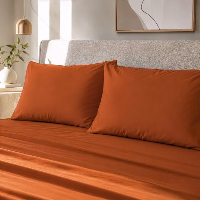 Coppia di federe Manopesca in microfibra traspirante colore arancione ruggine L 50 cm x P 80 cm