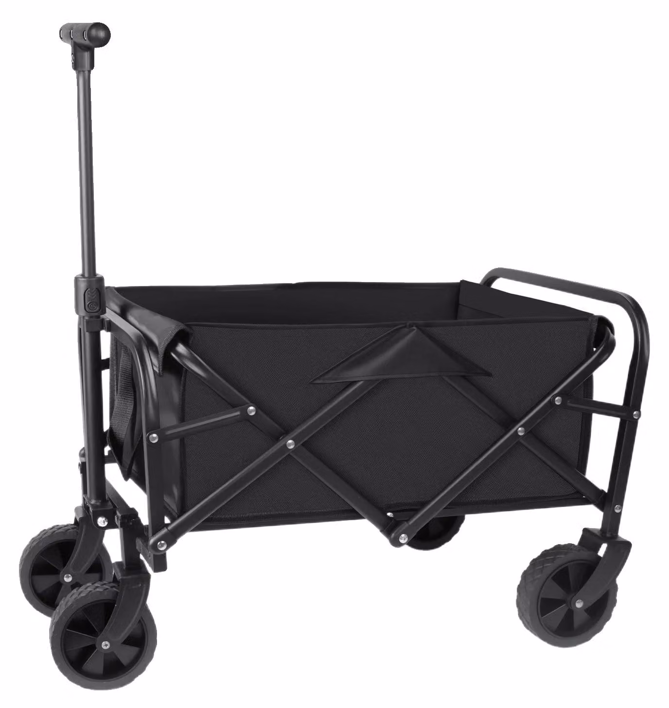 Carrello da campeggio, ruote girevoli a 360°, design pieghevole, colore nero