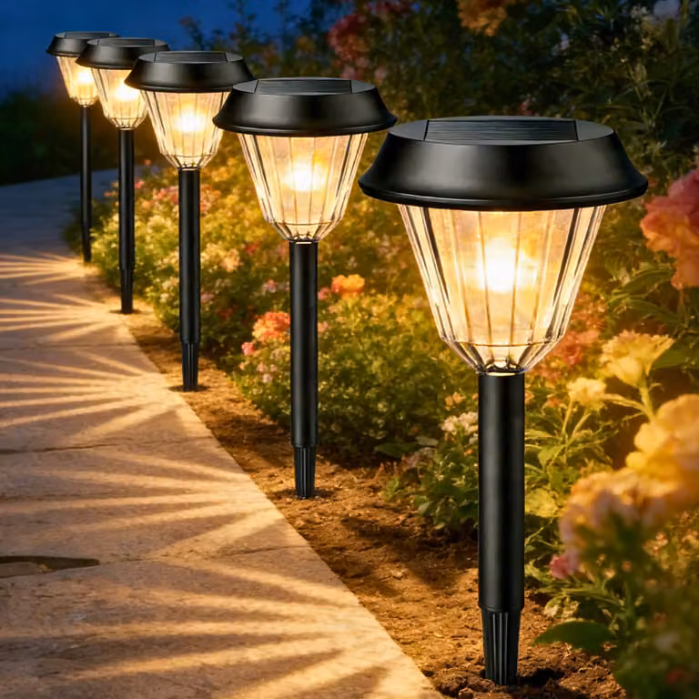 8 luci da esterno a energia solare, grado di protezione IP65, con LED, 2 modalità, luce bianca calda/RGB, per uso esterno