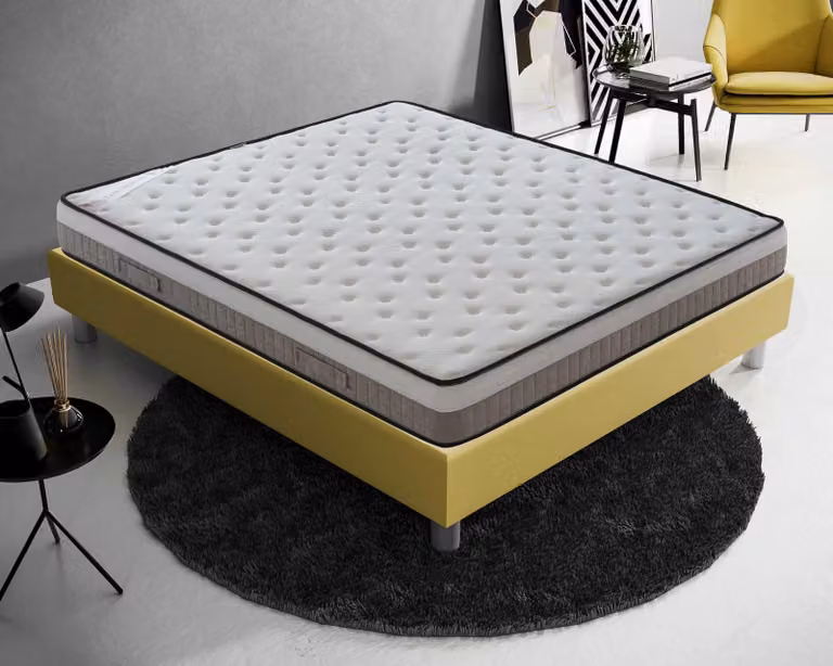 Materasso 160x200 cm, Alto 22 cm, in Schiuma HR, Ortopedico e Indeformabile Rigidità H2, Reversibile Lato Estate/Inverno, 100% Italy