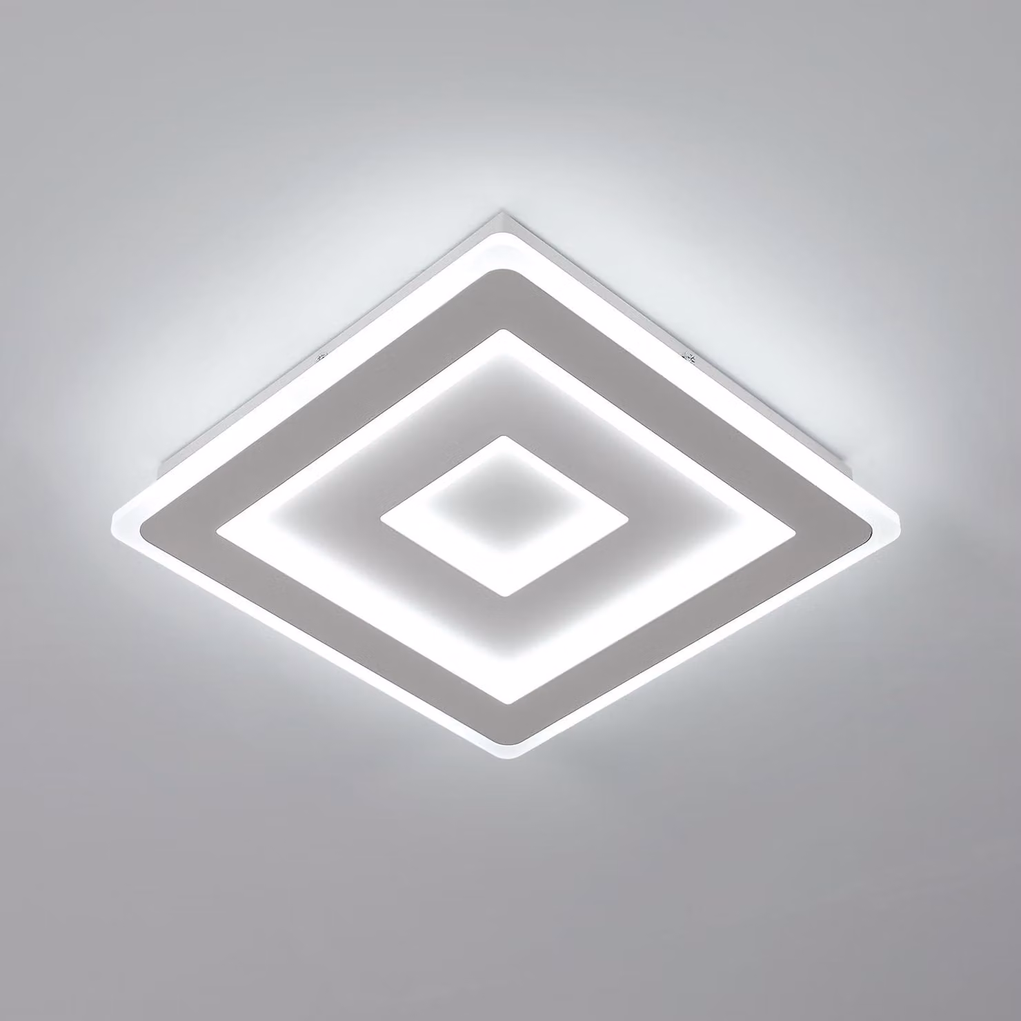 Lampada a soffitto LED quadrata, design moderno, 42W, 4725LM, realizzata in acrilico. Lampada a soffitto LED da 30cm, ideale per illuminare camere da letto, soggiorni, corridoi, con luce bianca fredda a 6500K