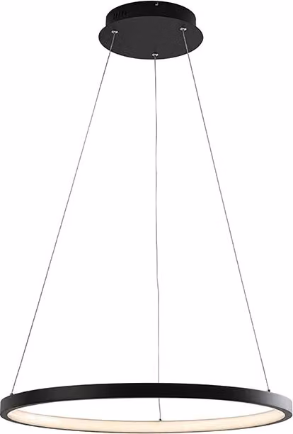 ZERUM Sospensione LED 25W 3000K Nero - Lampada Anello in Alluminio IP20 Design Minimale per Ambienti Moderni - Rossini Group