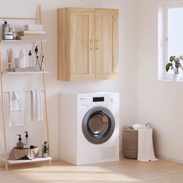 Mobile a parete vidaXL in legno Rovere Sonoma, L: 69,5 cm, P: 34 cm, H: 90 cm