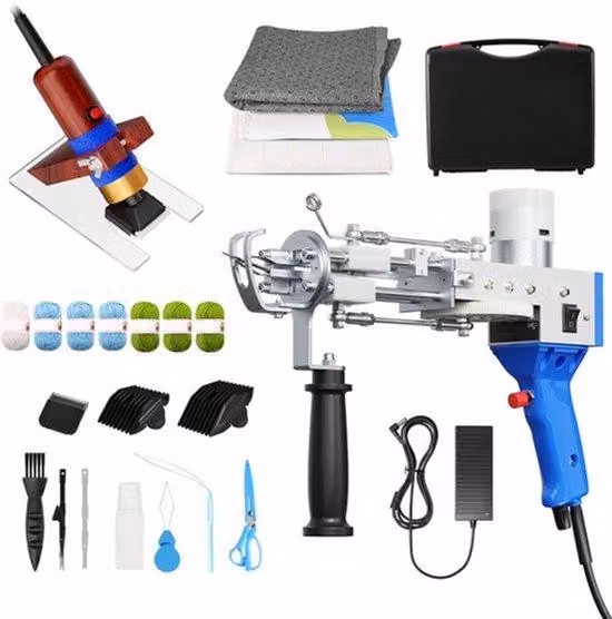 Kit di avviamento per pistola da tappeto con rifinitore per tappeti - Rosa - 70 W - Utensile elettrico portatile