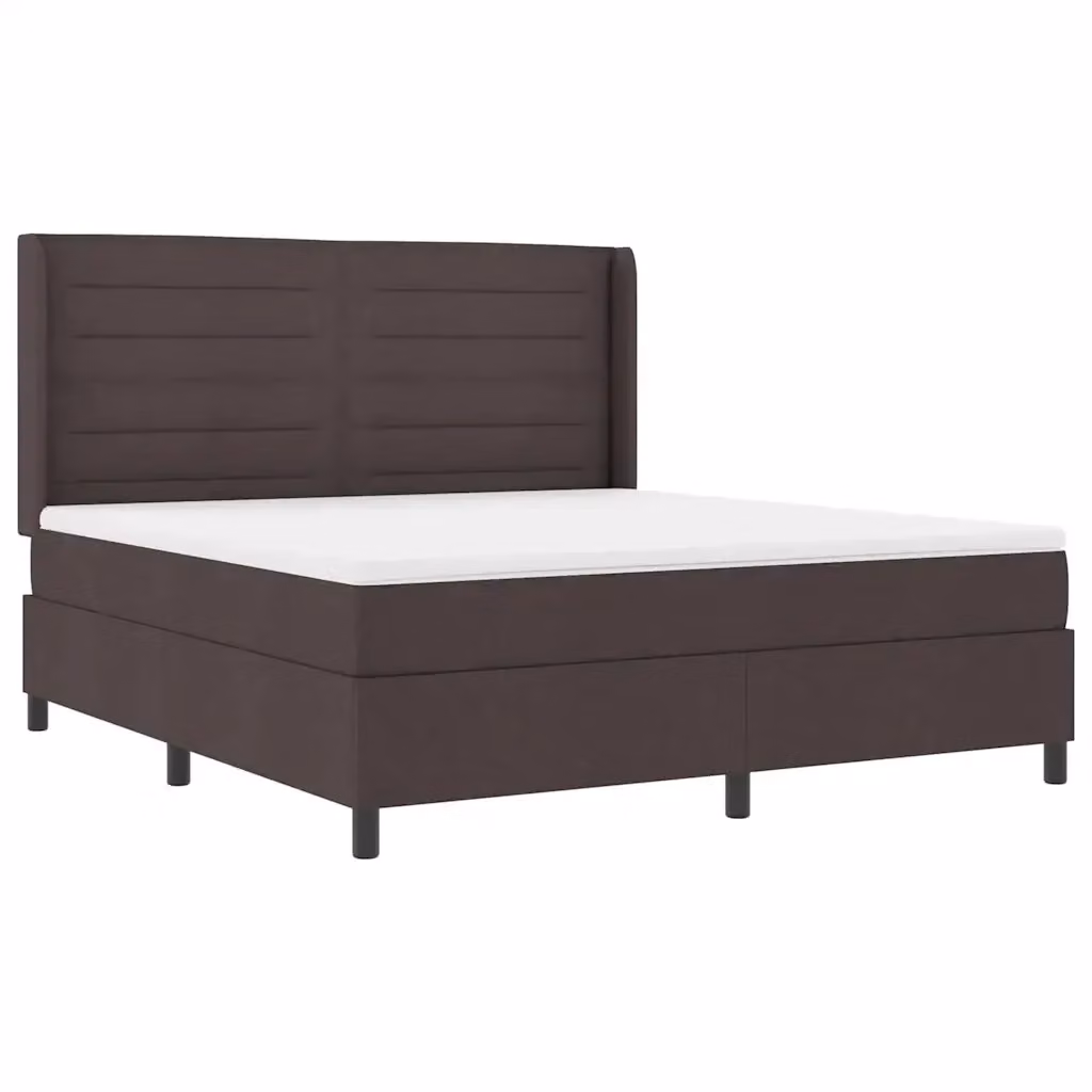 Letto moderno vidaXL con molle a sacchetto e illuminazione LED sottostante, rivestimento in tessuto marrone, L/P: 180 x 200 cm – 2