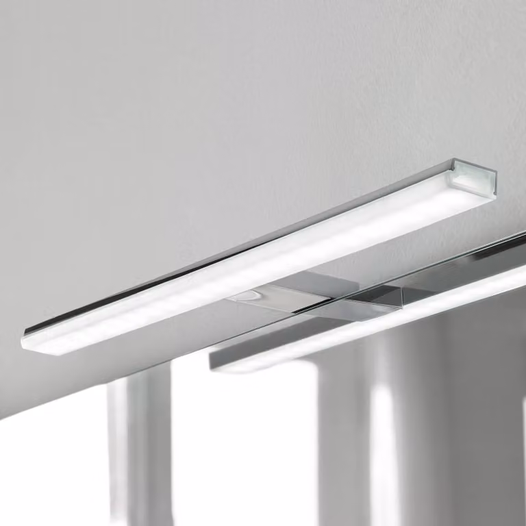 Ebir Applique da parete Pandora, Cromo / Argento, Bagno, Plastica, Moderno, Applique