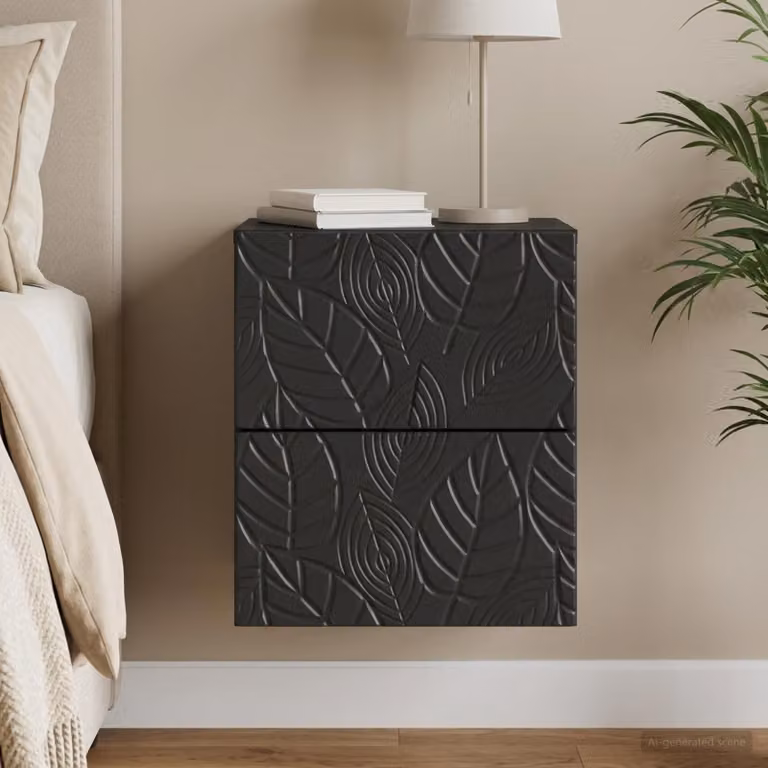 vidaXL Mobiletto da notte sospeso moderno Nero L: 34,5 cm, P: 33 cm, H: 40 cm