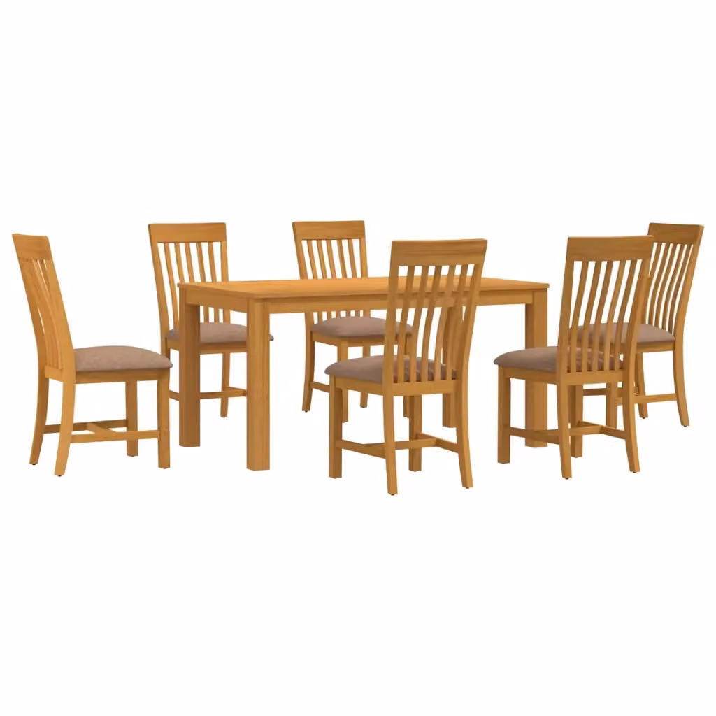 Set da pranzo moderno vidaXL in legno di quercia composto da 7 pezzi, colore grigio e marrone – 2