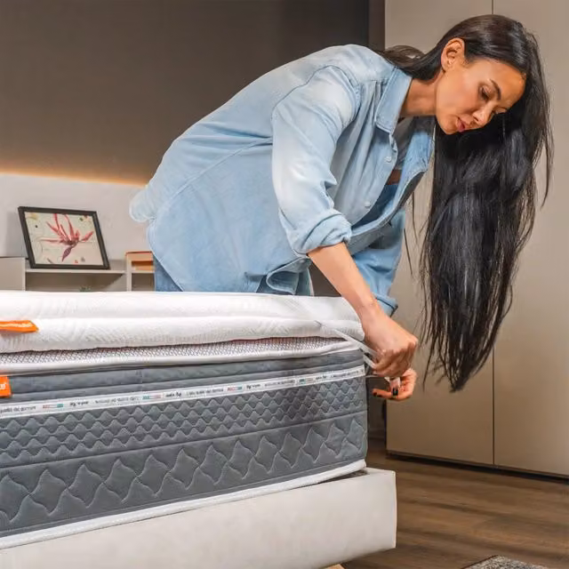 Topper in Memory Foam One H7 MIASUITE Bianco, Altezza: 7 cm, a portanza differenziata e sfoderabile