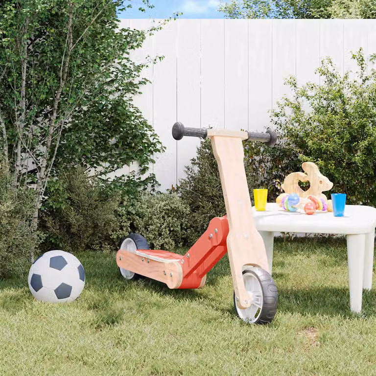 vidaXL Monopattino 2 in 1 per Bambini con Bicicletta a Equilibrio Rosso e Nero