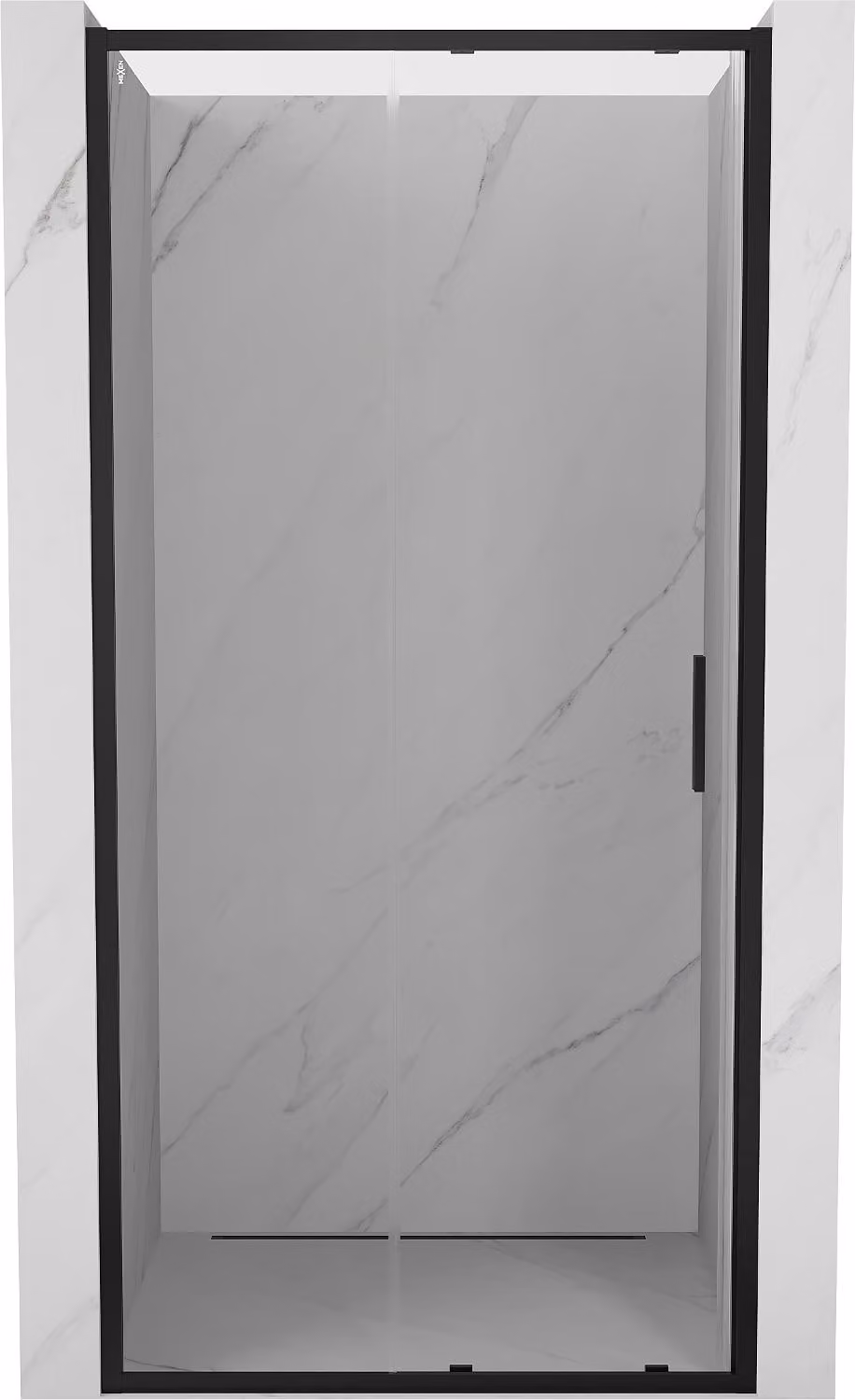 Mexen Exo porta doccia scorrevole 90 cm, trasparente, nero - 8151-090-000-70-00