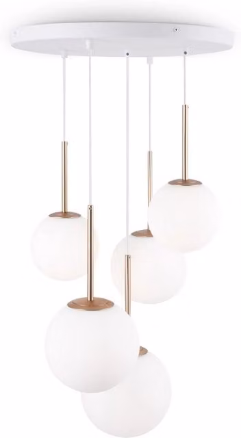 Lampadario Maytoni Basic Form 5 luci ottone in vetro E14