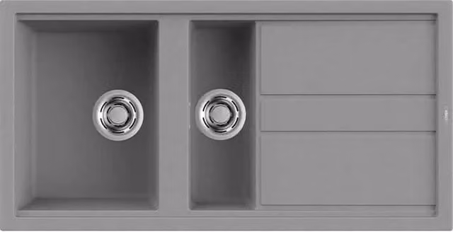 Lavello Elleci Incasso 2 vasche 100 x 51 Best 475 Granitek Grigio Cemento LGB47548