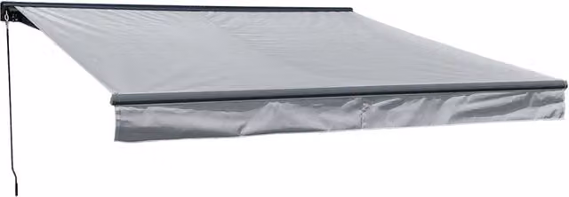 Tenda SAULE 3,5 × 3 m con semicupio - Tessuto grigio e struttura grigia