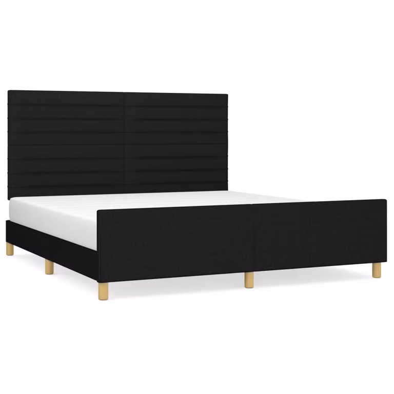 Giroletto senza Materasso Nero 180x200 cm in Tessuto